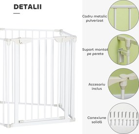 PawHut Gard Pliabil și Modular pentru Câini cu 3 Panouri Alb | Aosom Romania