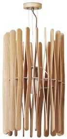 Pendul din lemn masiv pe cablu, 1xE27/60W/230V, diametru 38 cm, frasin/lemn de cauciuc