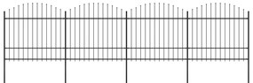 vidaXL Gard de grădină cu vârf tip suliță din oțel 714,5x175 cm, negru