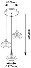 Lustră pe cablu DVORA 3xE27/40W/230V Rabalux 72023