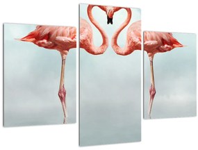 Tablou cu doi flamingo (90x60 cm)