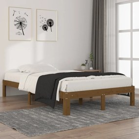 810363 vidaXL Cadru de pat, maro miere, 120x200 cm, lemn masiv de pin