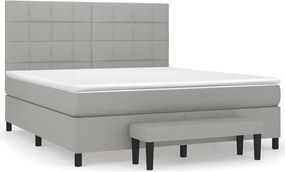 vidaXL Pat continental, gri deschis, 180x200 cm, material textil