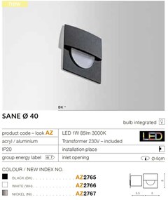 Spot LED incastrabil ambiental SANE FI 40 alb