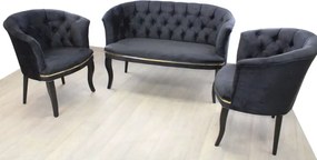 Set fotoliu Milano,negru, picioare negre, Homs