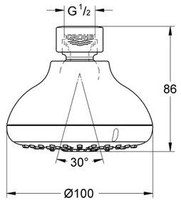 GROHE 27606001 - Cap de duș New Tempesta 100, 100 mm, crom lucios