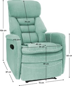 Fotoliu pentru relaxare, material textil mentol, KOMFY