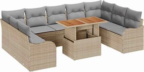 vidaXL Set de canapele pentru grădină 10 pcs bej și gri deschis