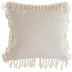 Perna Boho din bumbac crem 45x45 cm