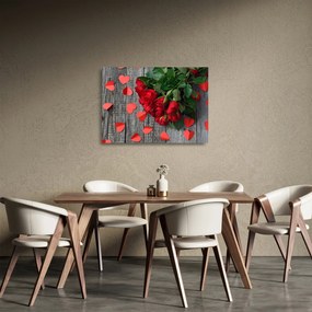 Tablou pe sticlă - cu buchet de flori (70x50 cm)