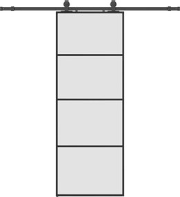 vidaXL Ușă glisantă cu set de feronerie neagră 76x205 cm Sticlă ESG