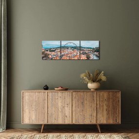 Tablou - Krumlov din Cehia (cu ceas) (90x30 cm)