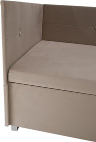 Canapea extensibilă cu spaţiu de depozitare, bej-gri, AURIA UNI