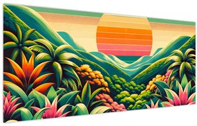 Tablou - Apus de soare multicolor (120x50 cm)