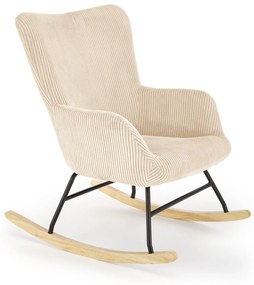 Fotoliu tip balansoar Belmiro velvet crem H92 cm