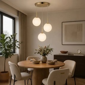 Brilagi - Lustră suspendată pe cablu MILO 3xE27/60W/230V, auriu