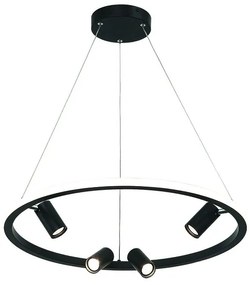 Lustra LED dimabila design modern Rings D-60cm negru