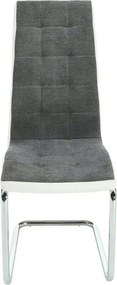 Scaun SALOMA NEW, gri/alb/crom, stofa clasica/piele ecologica/metal, 4