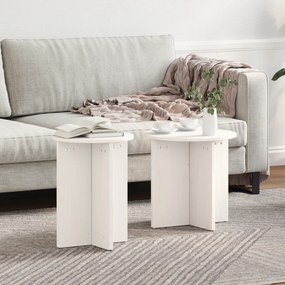 vidaXL Set de măsuțe de cafea 2 pcs Alb 41.5 x 41.5 x 41 cm