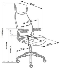 Scaun de birou Franklin, negru/alb