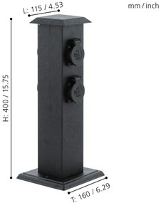 EGLO 93426 - Stalp exterior cu prize