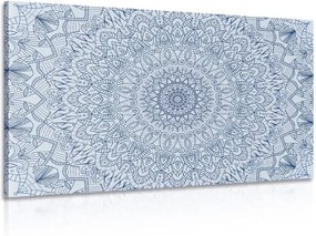 Tablou Mandala decorativă detaliată în culoarea albastră