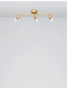 Plafonirea cu 3 spoturi design minimalist LUP aurie