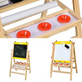 Tablă de desen din lemn 3 în 1 pentru copii