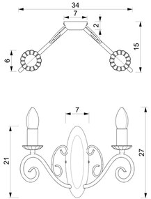 Aplică MAURO 2xE14/60W/230V