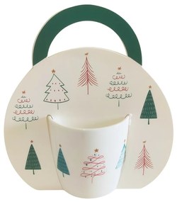 Cană din porțelan Home Elements cu designde Crăciun Pădurea 300 ml în cutie cadou