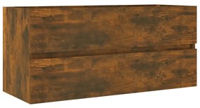 815657 vidaXL Dulap chiuvetă, stejar fumuriu, 100x38,5x45 cm, lemn prelucrat
