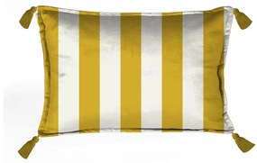 Pernă cu husă din catifea Velvet Atelier Borlas, 50 x 35 cm, auriu - alb