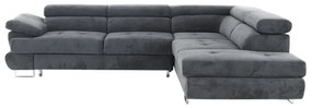 Colţar, material textil gri, model dreapta, BUTON P