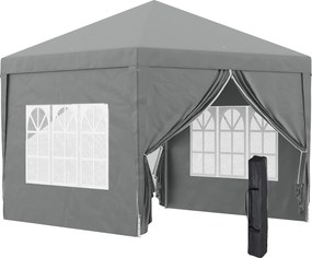 Outsunny Foișor de Grădină Impermeabil, cu Panouri Laterale Pliabile din Oțel și Acoperiș, 2,95x2,95x2,58 m, Verde | Aosom Romania