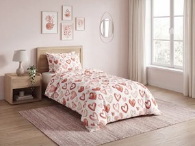 Lenjerie de pat din flanel AMORIA HEARTS cu model Dimensiune lenjerie de pat: 2 buc 70 x 90 cm | 200 x 220 cm