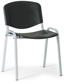 Scaun din plastic ISO - picioare gri, negru