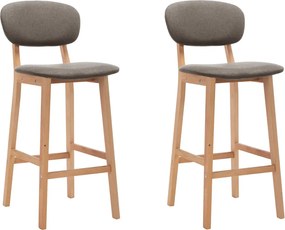 vidaXL Scaune de bar, 2 buc., gri taupe, material textil