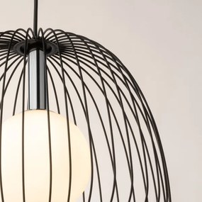 Lustră pe cablu BELL 1xG9/12W/230V d. 33 cm negru/crom lucios