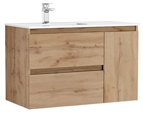 MOBILIER DAILY 90X46X56.5 STEJAR RUSTIC, 2 SERTARE+1 USA,CU LAVOAR Stejar