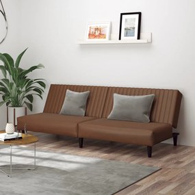 337662 vidaXL Canapea extensibilă cu 2 locuri, maro, piele ecologică