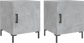 vidaXL Noptiere, 2 buc., gri beton, 40x40x50 cm, lemn compozit