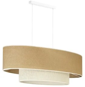 Lustră pe cablu Duolla DOUBLE OVAL YUTE 2xE27/15W/230V maro/crem