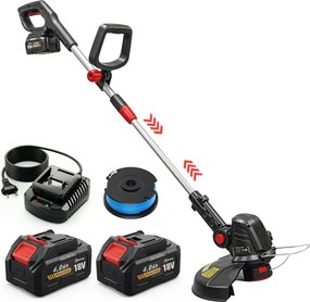 Outsunny Motocoasă pe baterie 18V cu 2 baterii 4.0Ah și încărcător Bară reglabilă Cap și mâner reglabile Argintiu | Aosom Romania