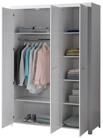 Dulap Vipack Erik, lățime 144 cm, alb