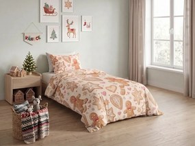 Lenjerie de pat din bumbac GINGERBREAD JOY bej Dimensiune lenjerie de pat: 70 x 90 cm | 140 x 200 cm