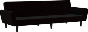 vidaXL Canapea extensibilă cu 2 locuri, negru, catifea