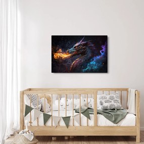 Tablou - Dragon scuipând flăcări (90x60 cm)