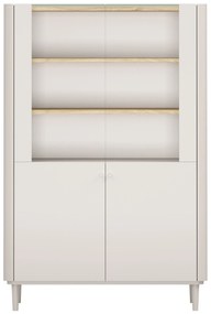 Vitrină Elivo 100 cm pe picioare - cașmir / stejar uleiat
