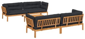 3209550 vidaXL Set canapele de grădină cu perne din paleți 5 piese lemn acacia