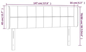 Tablie de pat cu aripioare gri taupe 147x16x78 88 cm textil 1, Gri taupe, 147 x 16 x 78 88 cm